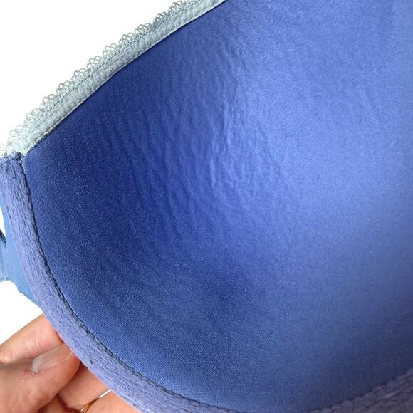 Victoria's Secret Blue Bra 34 DDD/F Lightly Lined Full Coverage Body By Victoria - Picture 11 of 11